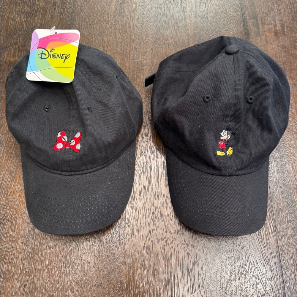 Disney Black Mickey and Minnie Mouse Caps